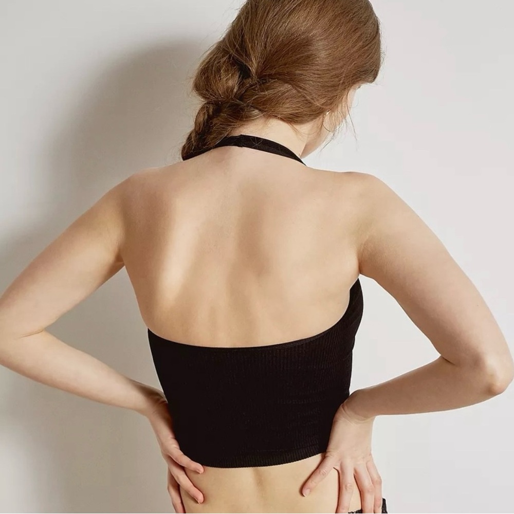 Urban Outfitters Out From Under Green Jackie Seamless Cropped Halter Top - Picture 5 of 6